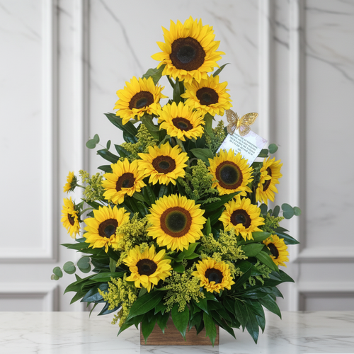 Arrangement with Radiant Sunflowers